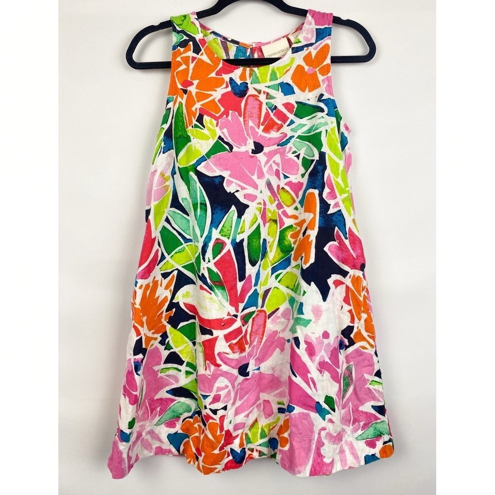 Cynthia Rowley‎ 100% Linen Tropical Floral A Line Pocket Mini Dress - Size XS